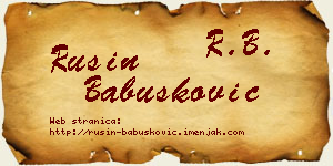 Rusin Babušković vizit kartica
